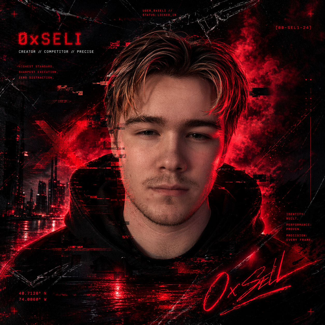 0xSELI cyberpunk portrait